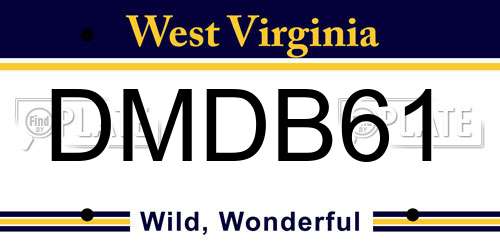 DMDB61 West Virginia License Plate