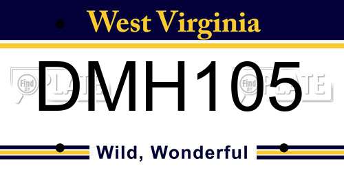 DMH105 West Virginia License Plate