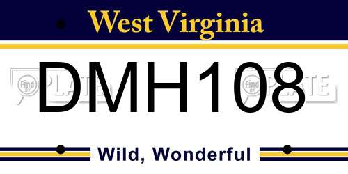 DMH108 West Virginia License Plate