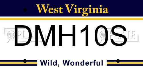 DMH10S West Virginia License Plate
