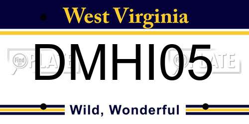 DMHI05 West Virginia License Plate
