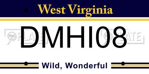 DMHI08 West Virginia License Plate