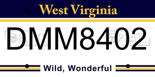 DMM8402 West Virginia License Plate