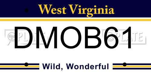 DMOB61 West Virginia License Plate