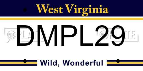DMPL29 West Virginia License Plate