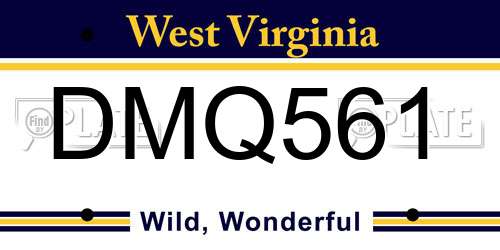 DMQ561 West Virginia License Plate