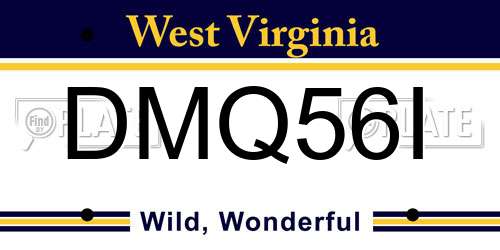 DMQ56I West Virginia License Plate