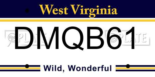 DMQB61 West Virginia License Plate