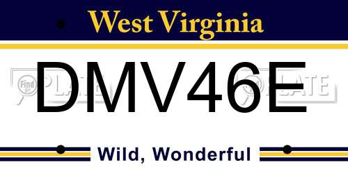 DMV46E West Virginia License Plate