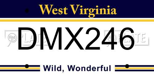DMX246 West Virginia License Plate