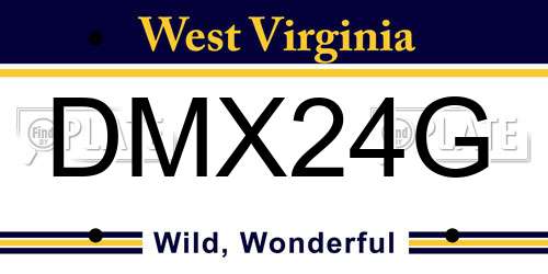 DMX24G West Virginia License Plate