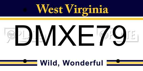 DMXE79 West Virginia License Plate