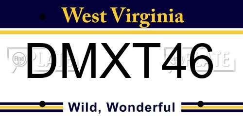 DMXT46 West Virginia License Plate