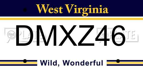 DMXZ46 West Virginia License Plate