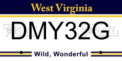 DMY32G West Virginia License Plate