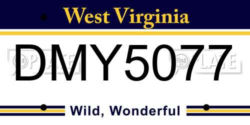 DMY5077 West Virginia License Plate