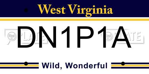 DN1P1A West Virginia License Plate