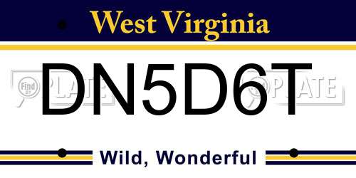 DN5D6T West Virginia License Plate