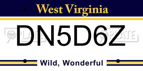 DN5D6Z West Virginia License Plate