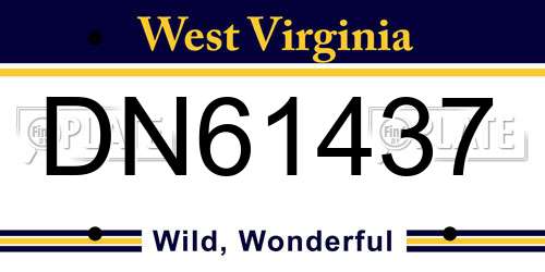 DN61437 West Virginia License Plate