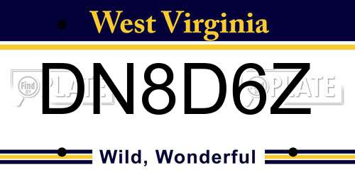 DN8D6Z West Virginia License Plate