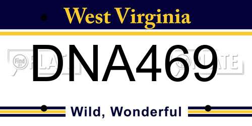 DNA469 West Virginia License Plate