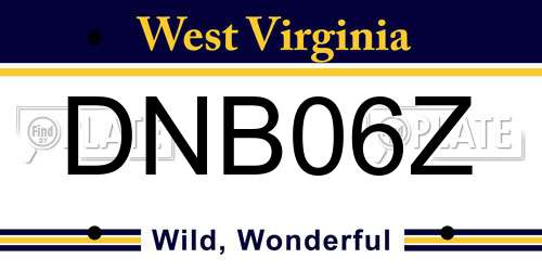 DNB06Z West Virginia License Plate