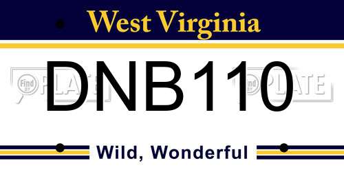 DNB110 West Virginia License Plate