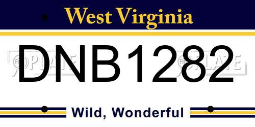 DNB1282 West Virginia License Plate
