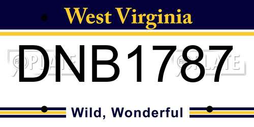 DNB1787 West Virginia License Plate