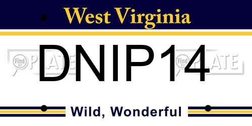 DNIP14 West Virginia License Plate