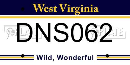 DNS062 West Virginia License Plate