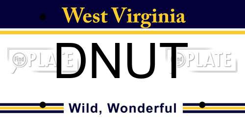 DNUT West Virginia License Plate