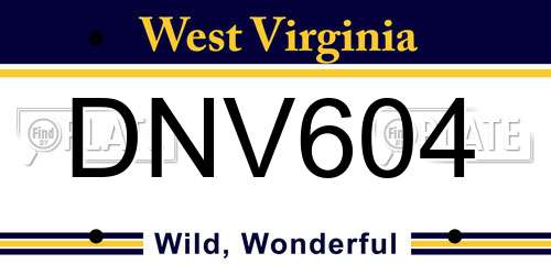 DNV604 West Virginia License Plate
