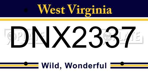 DNX2337 West Virginia License Plate