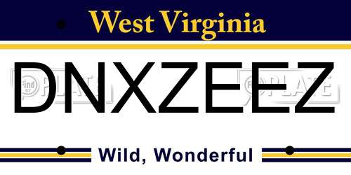 DNXZEEZ West Virginia License Plate