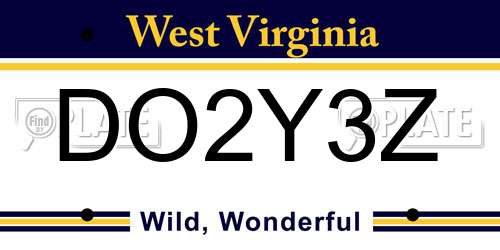 DO2Y3Z West Virginia License Plate