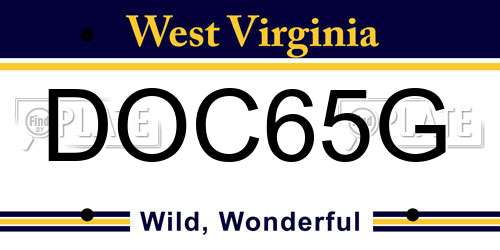 DOC65G West Virginia License Plate
