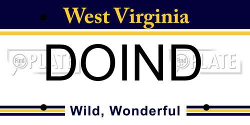 DOIND West Virginia License Plate
