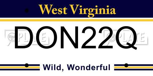 DON22Q West Virginia License Plate