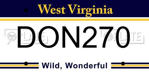 DON270 West Virginia License Plate