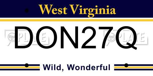 DON27Q West Virginia License Plate