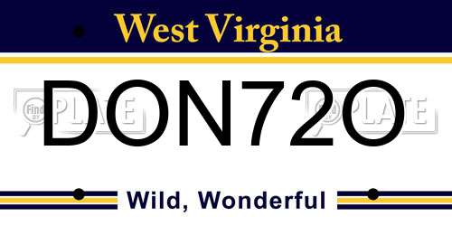 DON72O West Virginia License Plate