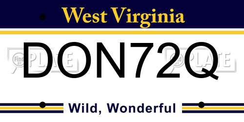 DON72Q West Virginia License Plate