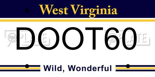 DOOT60 West Virginia License Plate