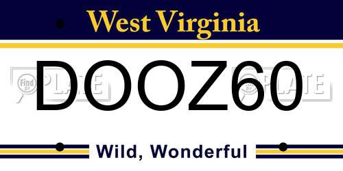 DOOZ60 West Virginia License Plate