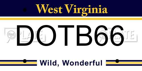 DOTB66 West Virginia License Plate