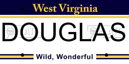 DOUGLAS West Virginia License Plate
