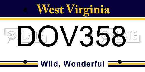 DOV358 West Virginia License Plate