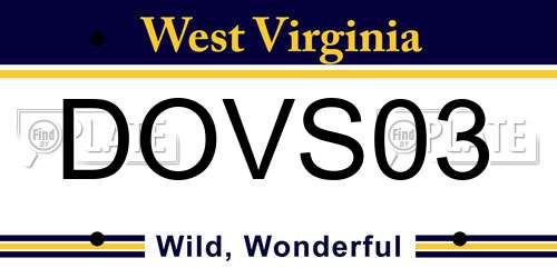 DOVS03 West Virginia License Plate